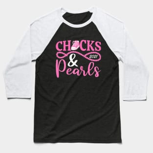 Chucks and Pearls Womens Girls Baseball T-Shirt